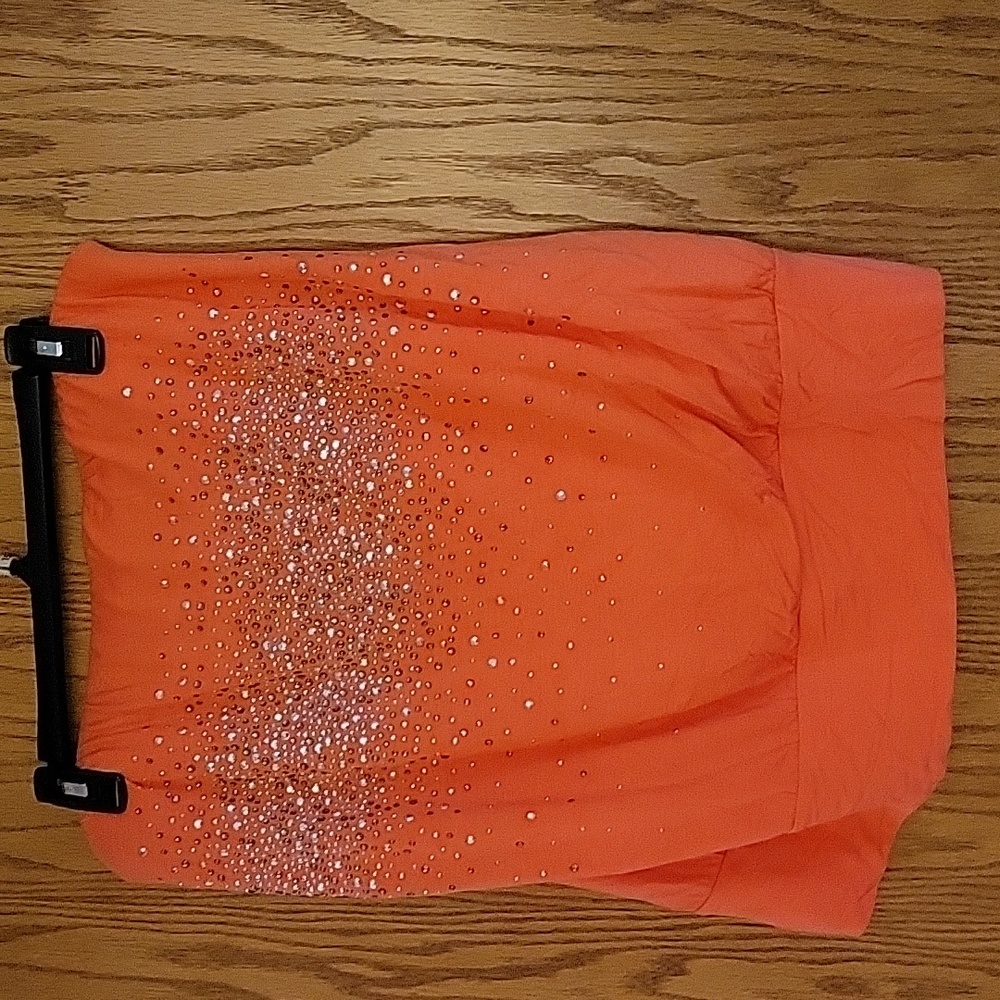 Leebe Orange 2X Sparkle Tube Top